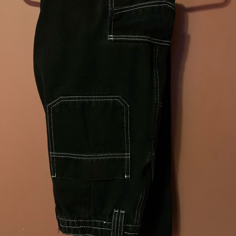 Ardene 90s High Rise Cargo Jeans Black Size 5 - Picture 3 of 6